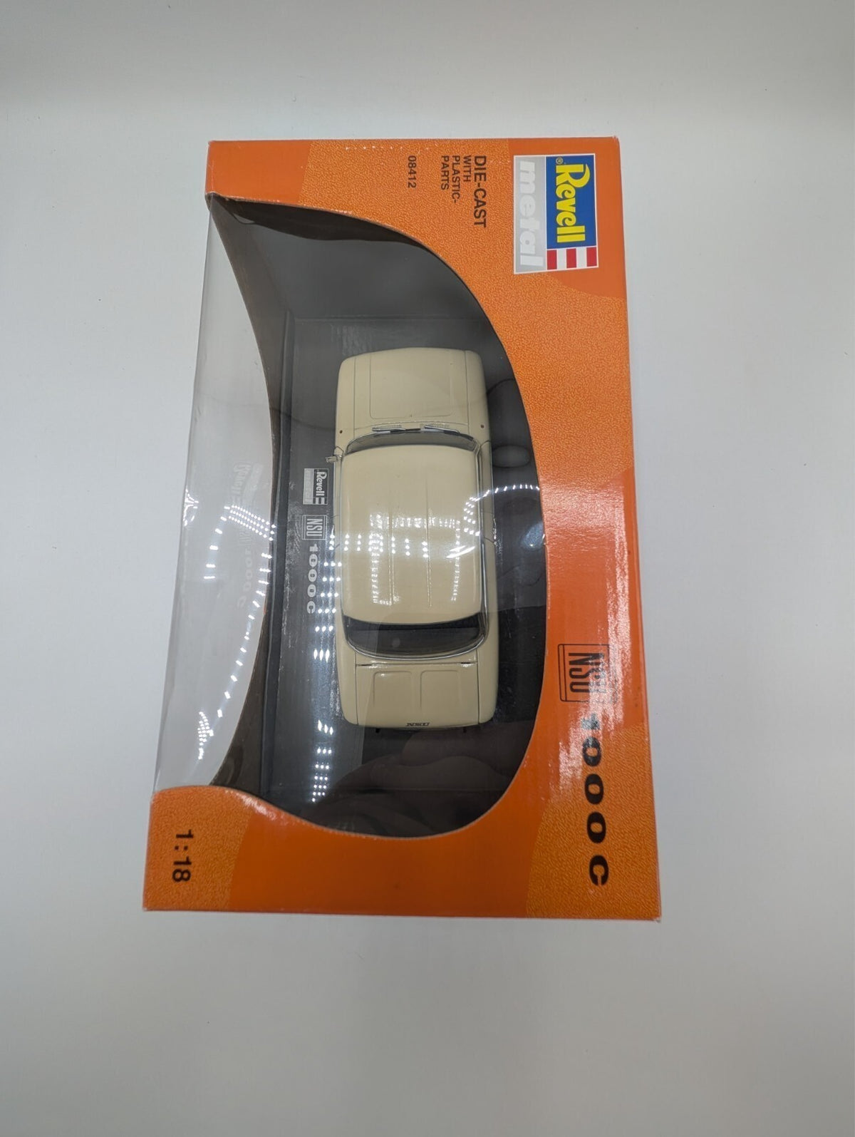 Revell Metal NSU 1000C 1:18 Diecast 08412 Beige Audi Licensed Opened Box Mint