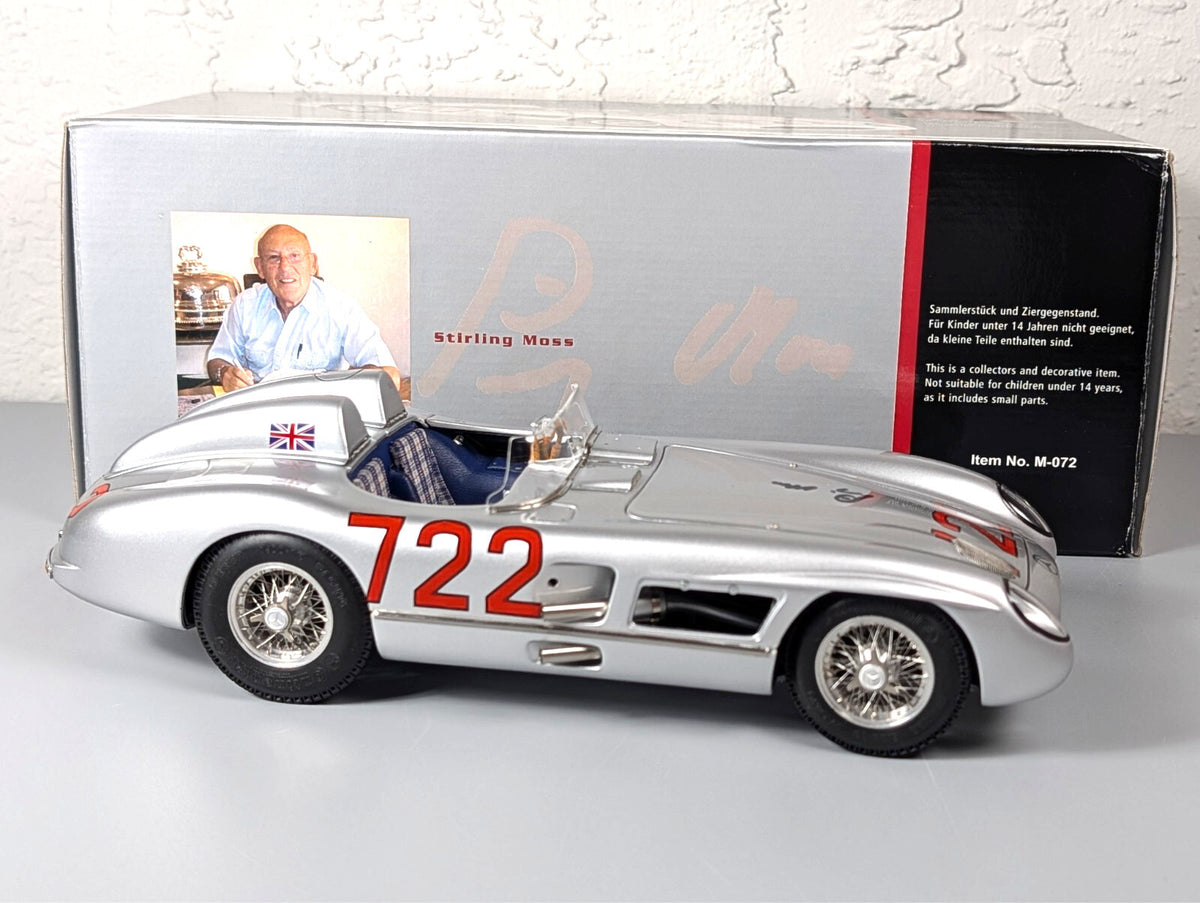 CMC 1:18 Mercedes-Benz 300 SLR 722 Signed Stirling Moss Mille Miglia  M-072 COA