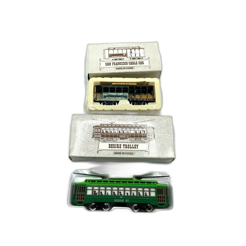 Vintage Lot of 2 Trolley Cable Cars San Francisco Powell Mason & Desire St. Box