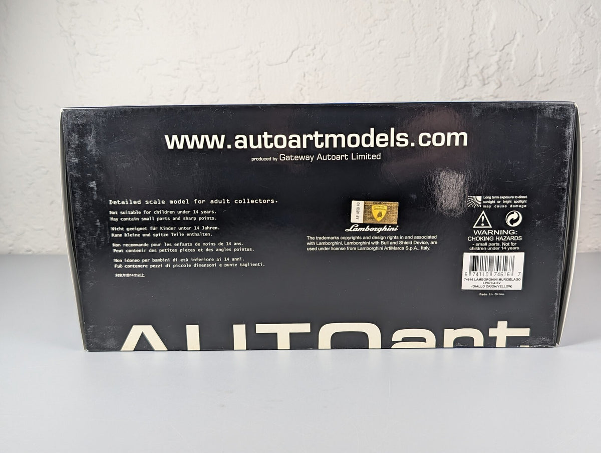 AutoArt 1:18 Lamborghini Murcielago LP670-4 SV Orion Yellow 74616 Diecast