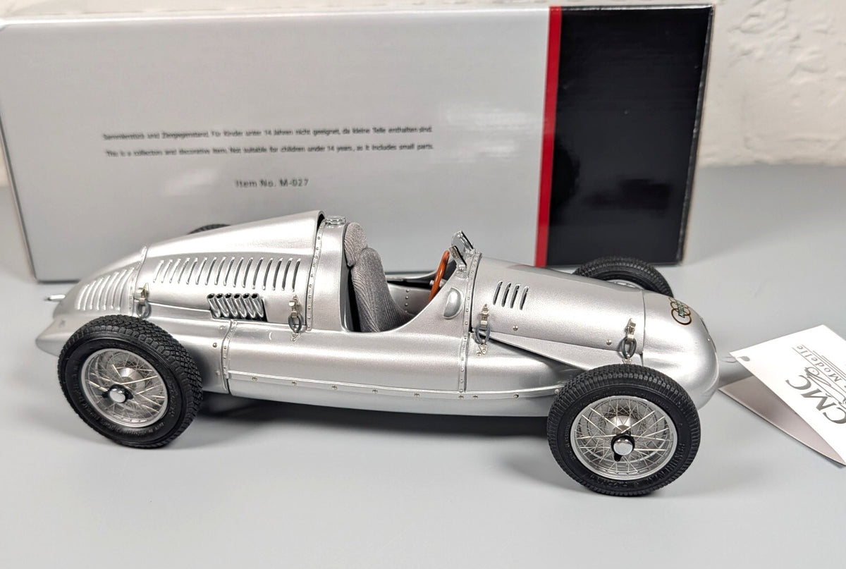 CMC 1:18 Auto Union Type D 1938-1939 Silver Arrow Diecast M-027 #14614 Mint