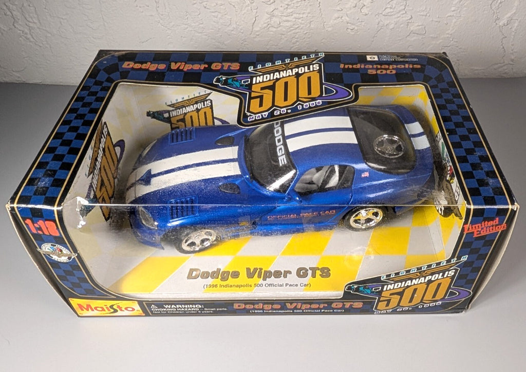 Maisto 1996 Indianapolis 500 Pace Car Dodge Viper GTS 1:18 Diecast #31828