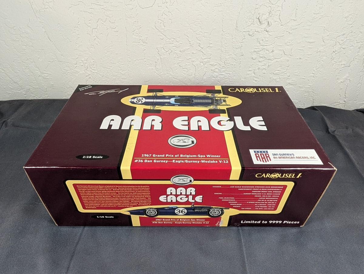 Carousel 1 AAR Eagle Weslake 1967 Nurburgring Dan Gurney Signed 1:18 LE 504 COA