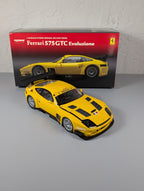 Kyosho 1:18 Ferrari 575 GTC Evoluzione Yellow 08392C Diecast Race Car with Box