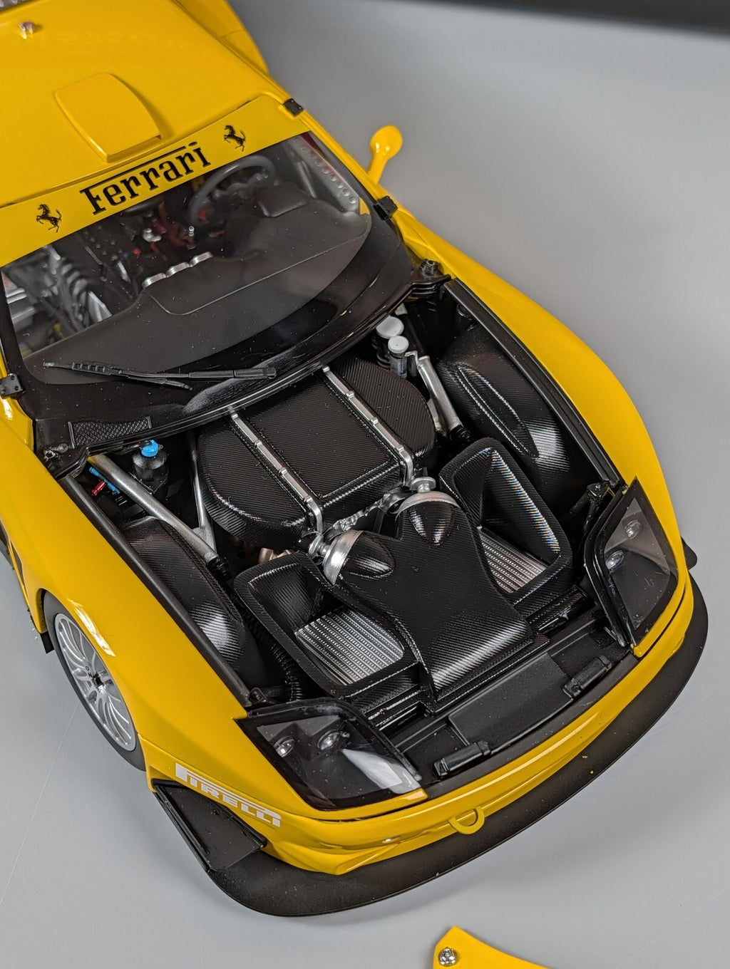 Kyosho 1:18 Ferrari 575 GTC Evoluzione Yellow 08392C Diecast Race Car with Box