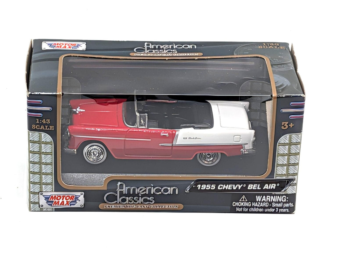 Motor Max 1955 Chevy Bel Air Convertible 1:43 Diecast American Classics New