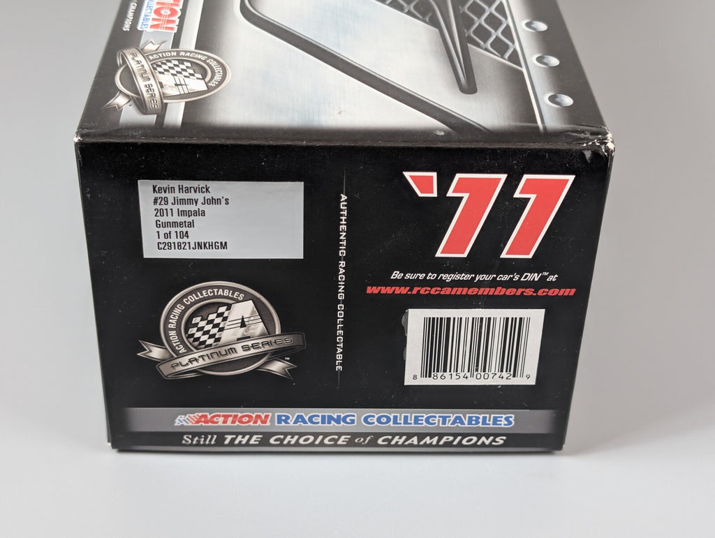 Kevin Harvick #29 Jimmy Johns 2011 Impala Gun Metal 1:24 DIN 52/104
