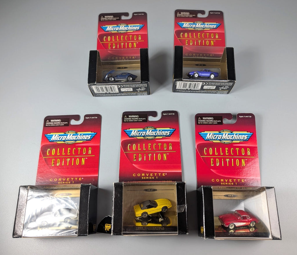 Micro Machines Corvette Collector Edition Lot of 5 Galoob 1998 CE3 CE7 CE8 CE11