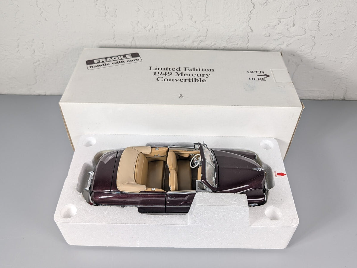 Danbury Mint 1949 Mercury Convertible 1:24 Diecast Maroon Limited Edition w/Box