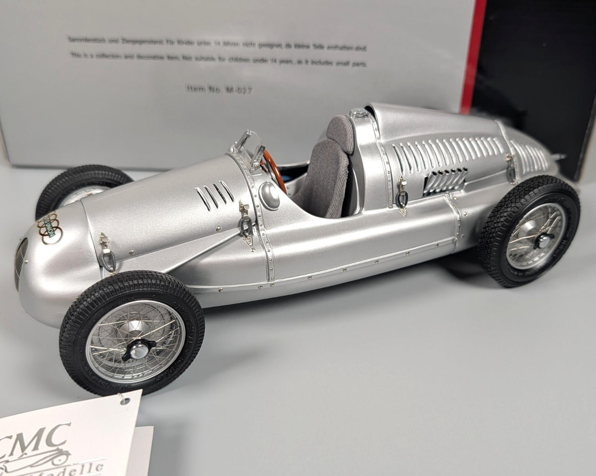 CMC 1:18 Auto Union Type D 1938-1939 Silver Arrow Diecast M-027 #14614 Mint