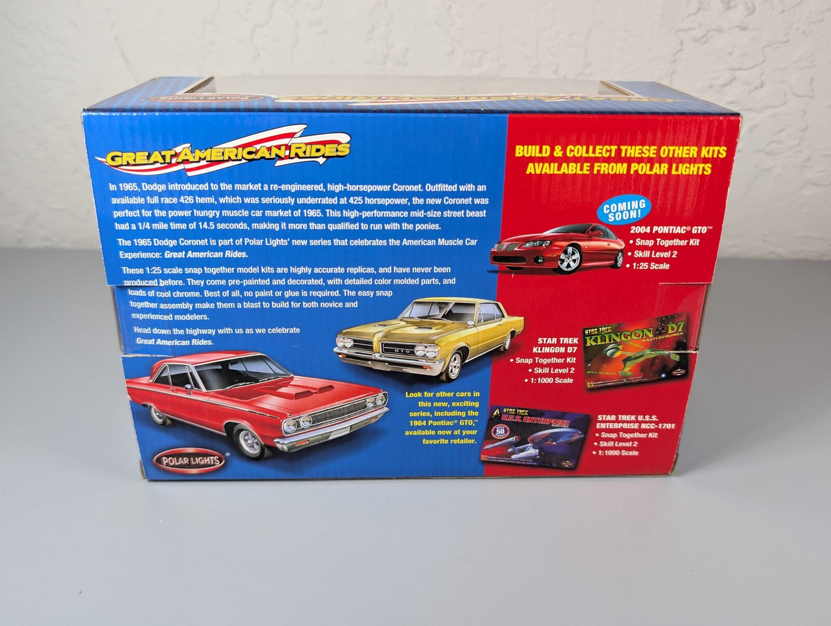 Polar Lights Great American Rides 1965 Dodge Coronet 500 1:25 Snap Kit Yellow