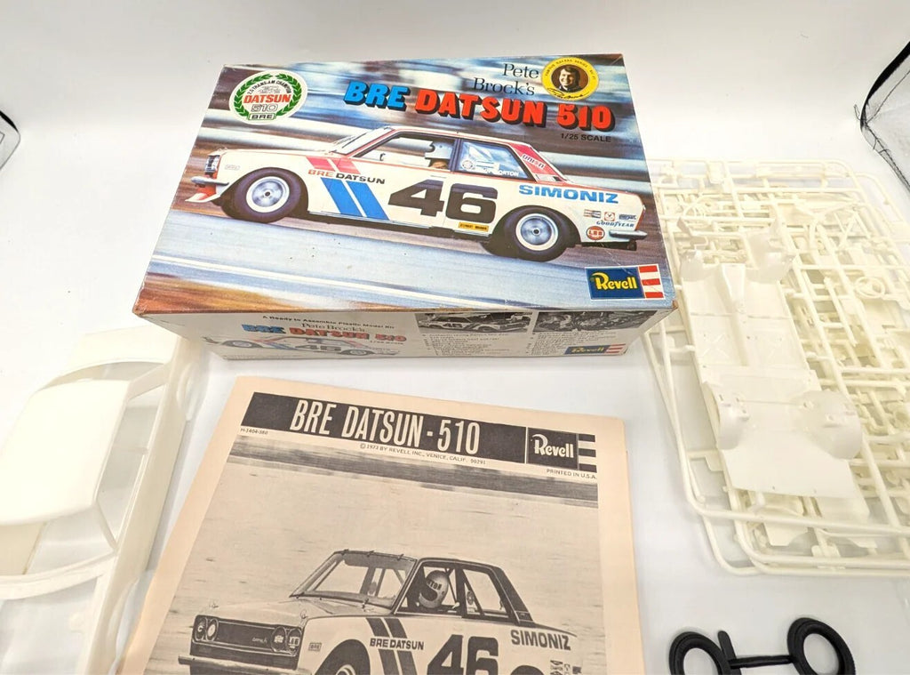 Vintage 1973 Revell H-1404 Pete Brock BRE Datsun 510 1/25 Model Kit Complete
