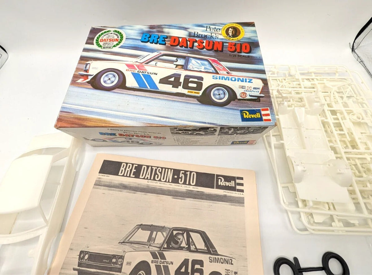 Vintage 1973 Revell H-1404 Pete Brock BRE Datsun 510 1/25 Model Kit Complete