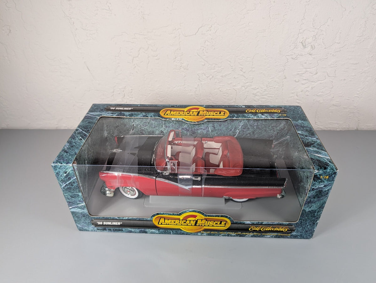 Ertl American Muscle 1956 Ford Fairlane Sunliner 1:18 Diecast Red Black NIB