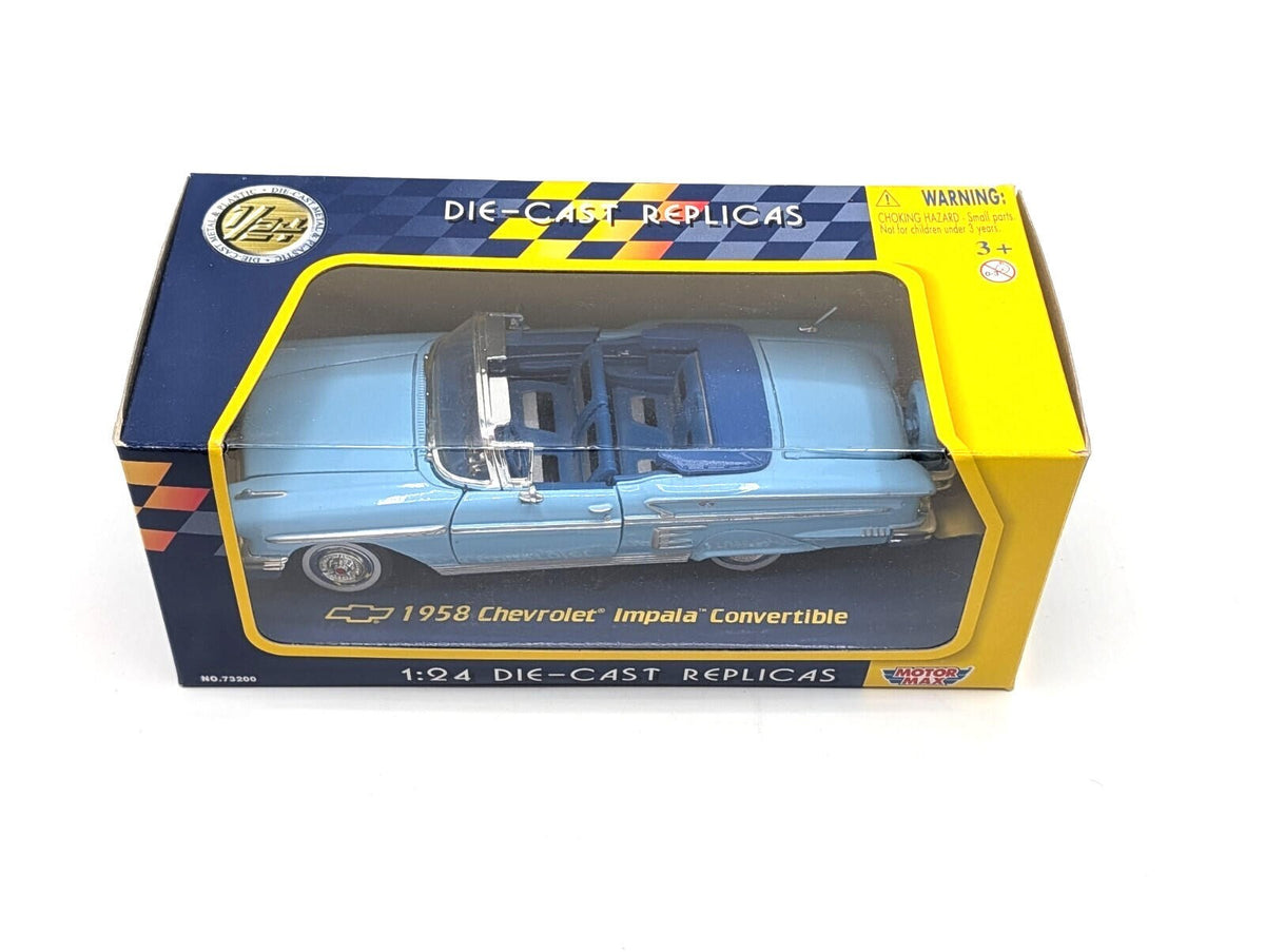 Motor Max 1958 Chevrolet Impala Convertible Light Blue 1:24 Die-Cast 73200