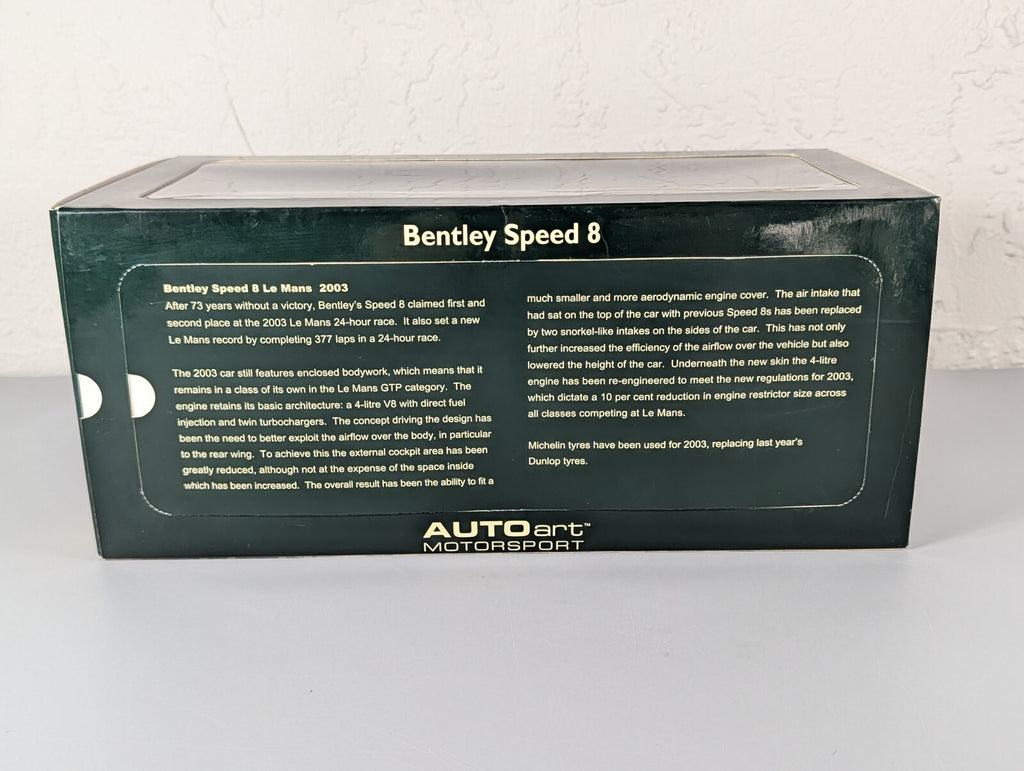 AutoArt 1:18 Bentley Speed 8 #8 Le Mans 2003 Blundell Brabham Herbert Diecast