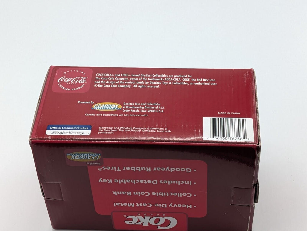 Gearbox Coca-Cola Ford Model T Diecast Metal Collectible Coin Bank Crate Load