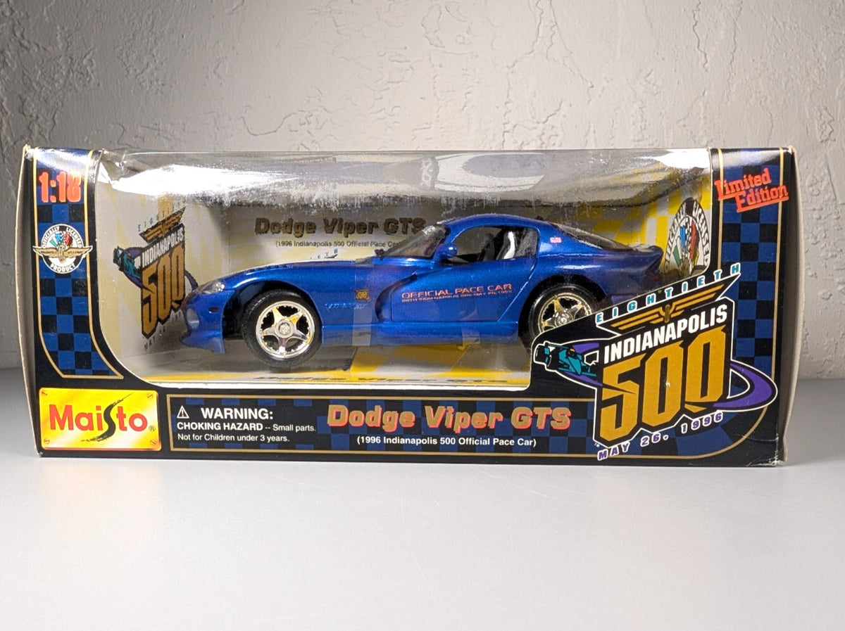 Maisto 1996 Indianapolis 500 Pace Car Dodge Viper GTS 1:18 Diecast #31828
