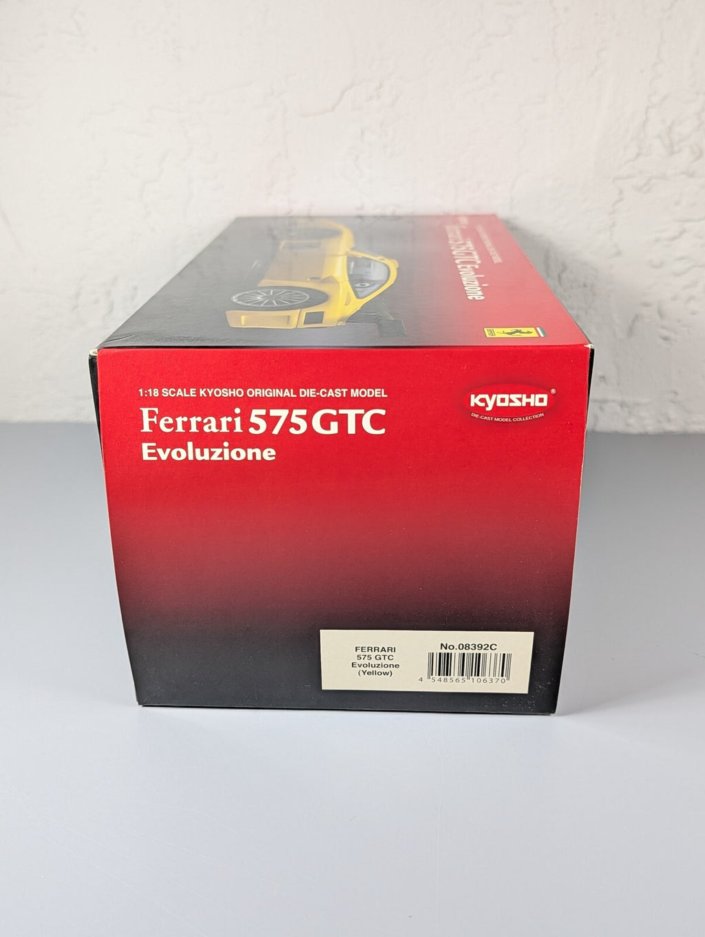 Kyosho 1:18 Ferrari 575 GTC Evoluzione Yellow 08392C Diecast Race Car with Box