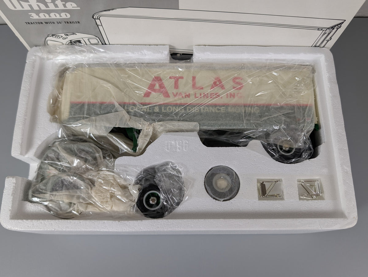 First Gear 1953 White 3000 Tractor 30' Trailer Atlas Van Lines 1:34 Diecast NIB