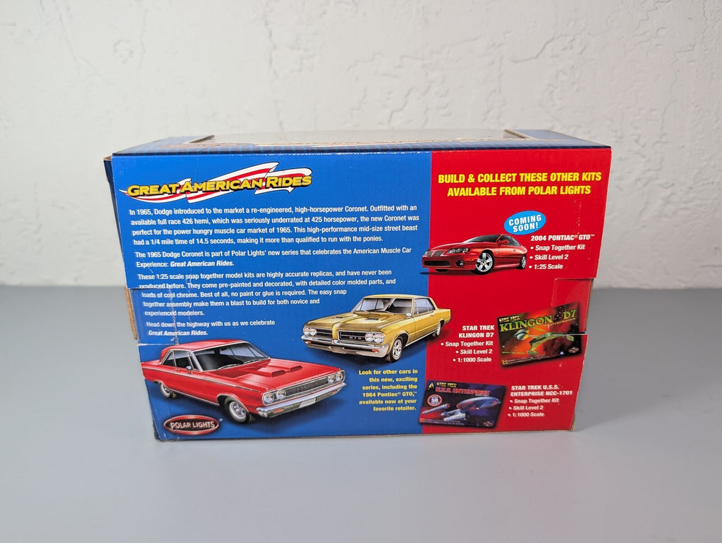 Polar Lights 1965 Dodge Coronet 500 Red 1:25 Snap Kit Great American Rides