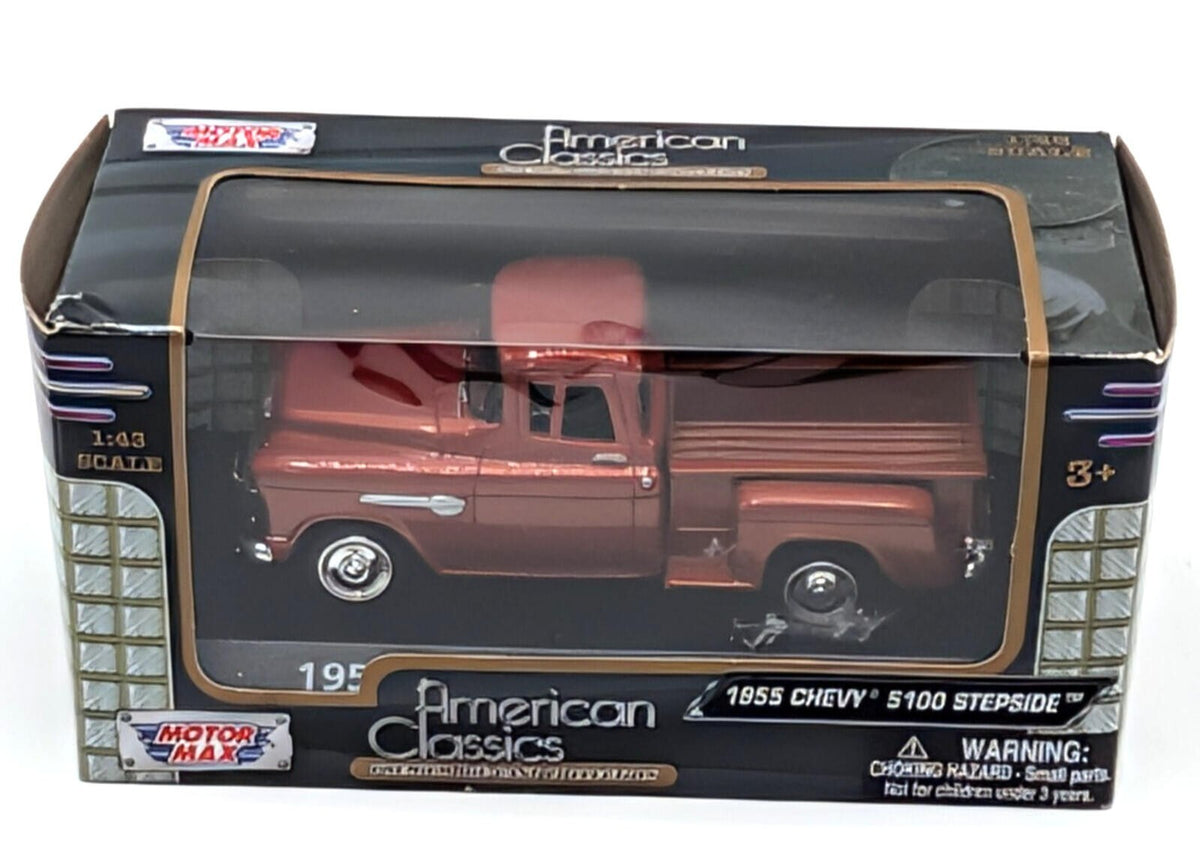 Motor Max 1955 Chevy 5100 Stepside Pickup 1:43 American Classics Diecast New