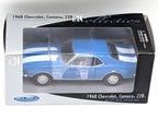 Welly 1968 Chevrolet Camaro Z28 Blue White Stripes 1:24 Diecast Model Car