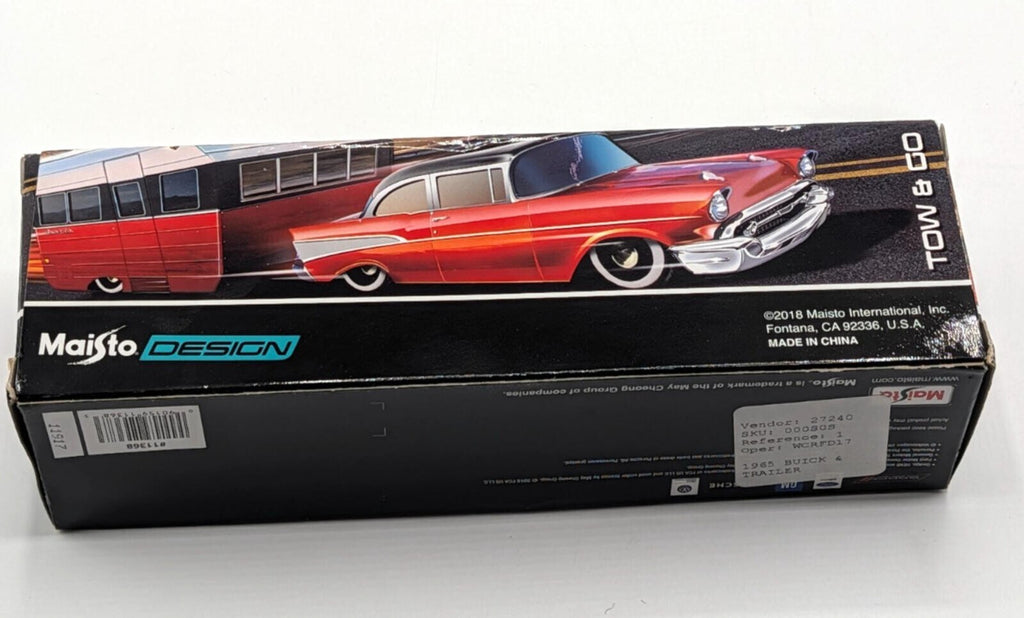 Maisto Design Tow & Go 1965 Buick Riviera & Camper Trailer 1:64 Die-Cast #11368