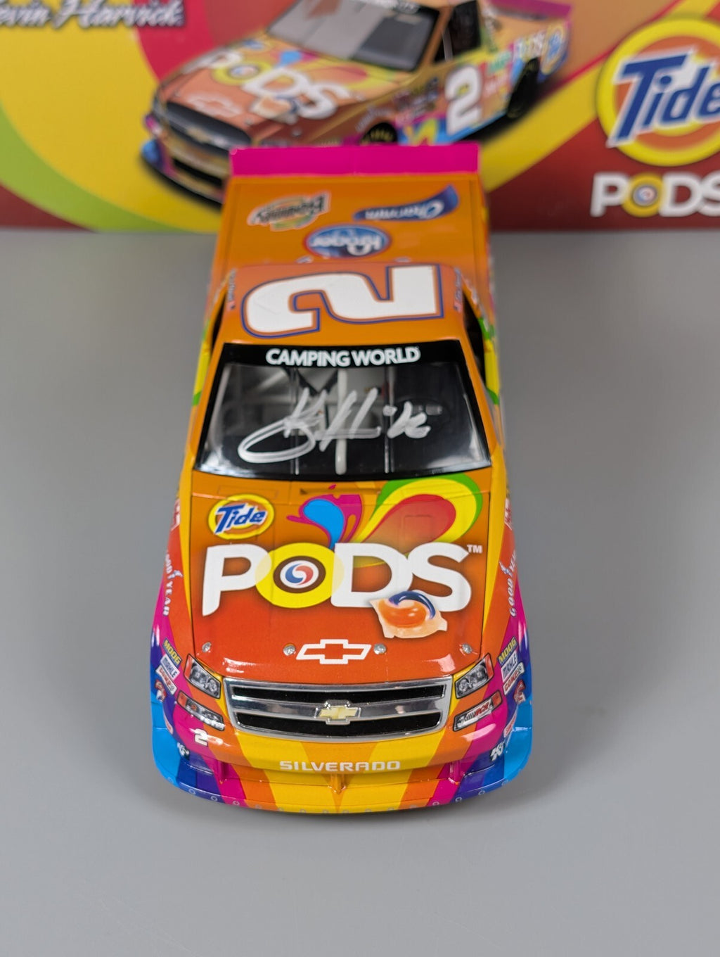 Kevin Harvick #2 Tide PODS 2012 Silverado Truck Autographed 1:24 DIN 133/250