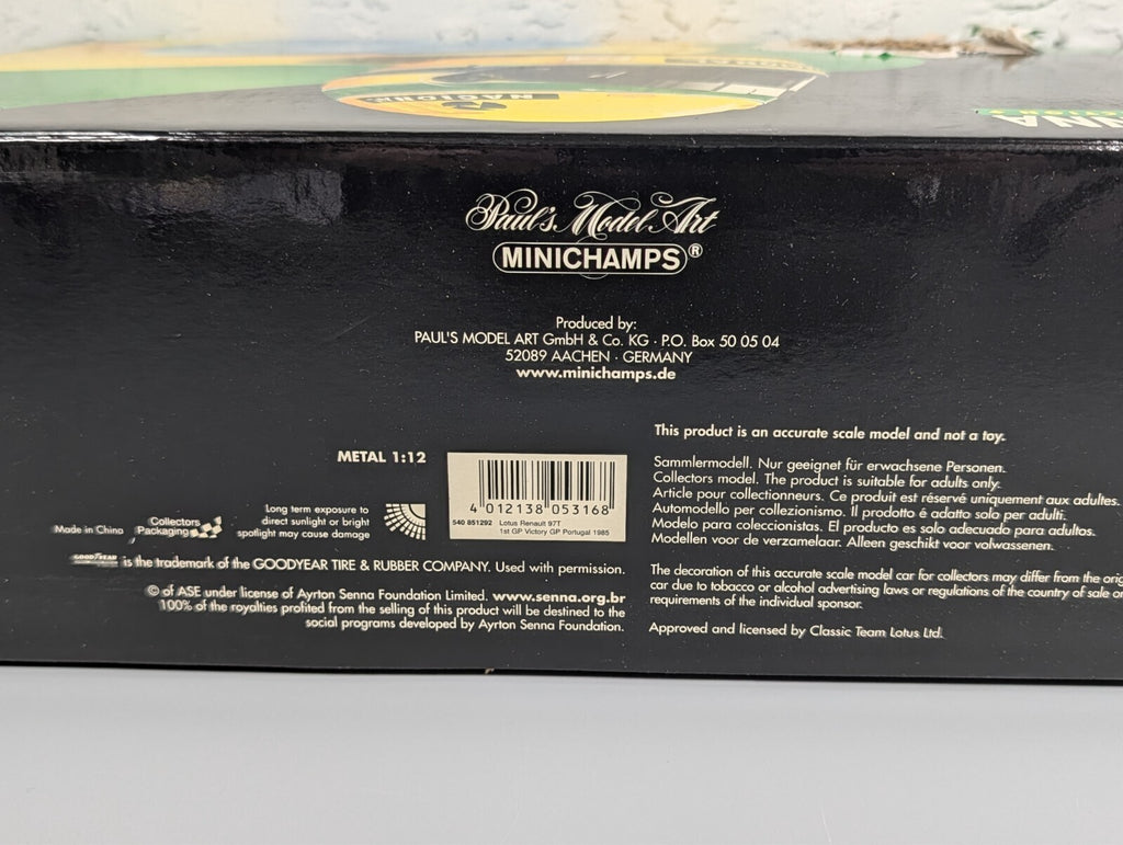 Minichamps 1:12 Lotus Renault 97T Senna 1985 Portugal Win #12 Diecast 540851292