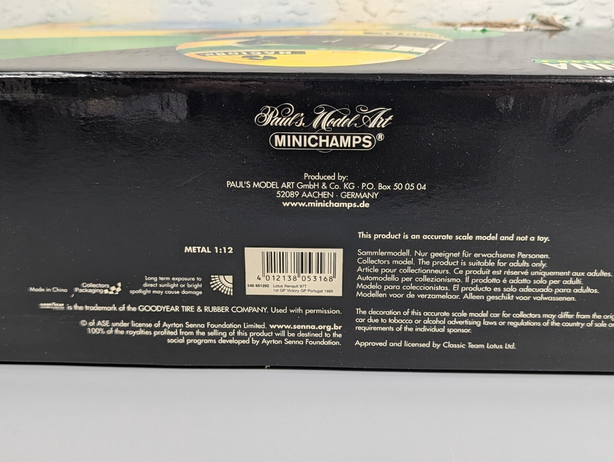 Minichamps 1:12 Lotus Renault 97T Senna 1985 Portugal Win #12 Diecast 540851292
