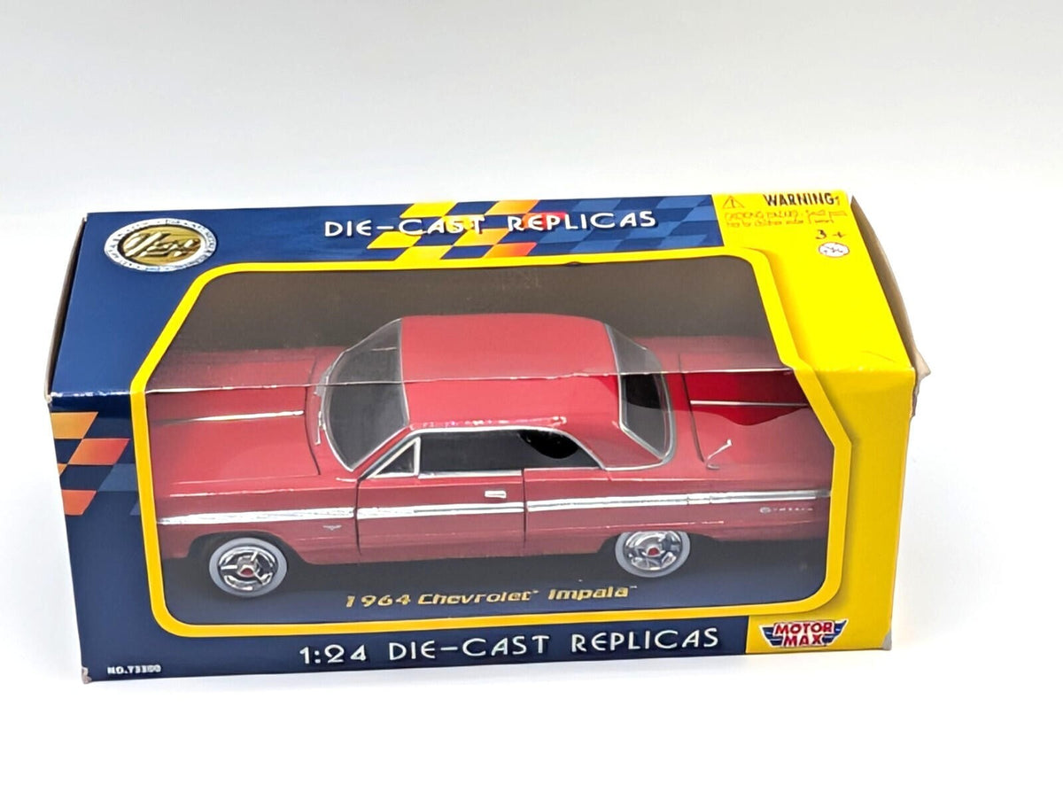 1964 Chevrolet Impala Red 1:24 Diecast Model Car Motor Max 73200 New In Box