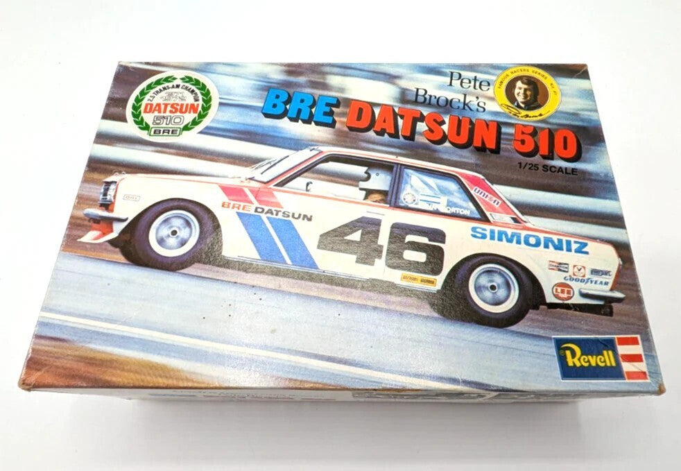 Vintage 1973 Revell H-1404 Pete Brock BRE Datsun 510 1/25 Model Kit Complete