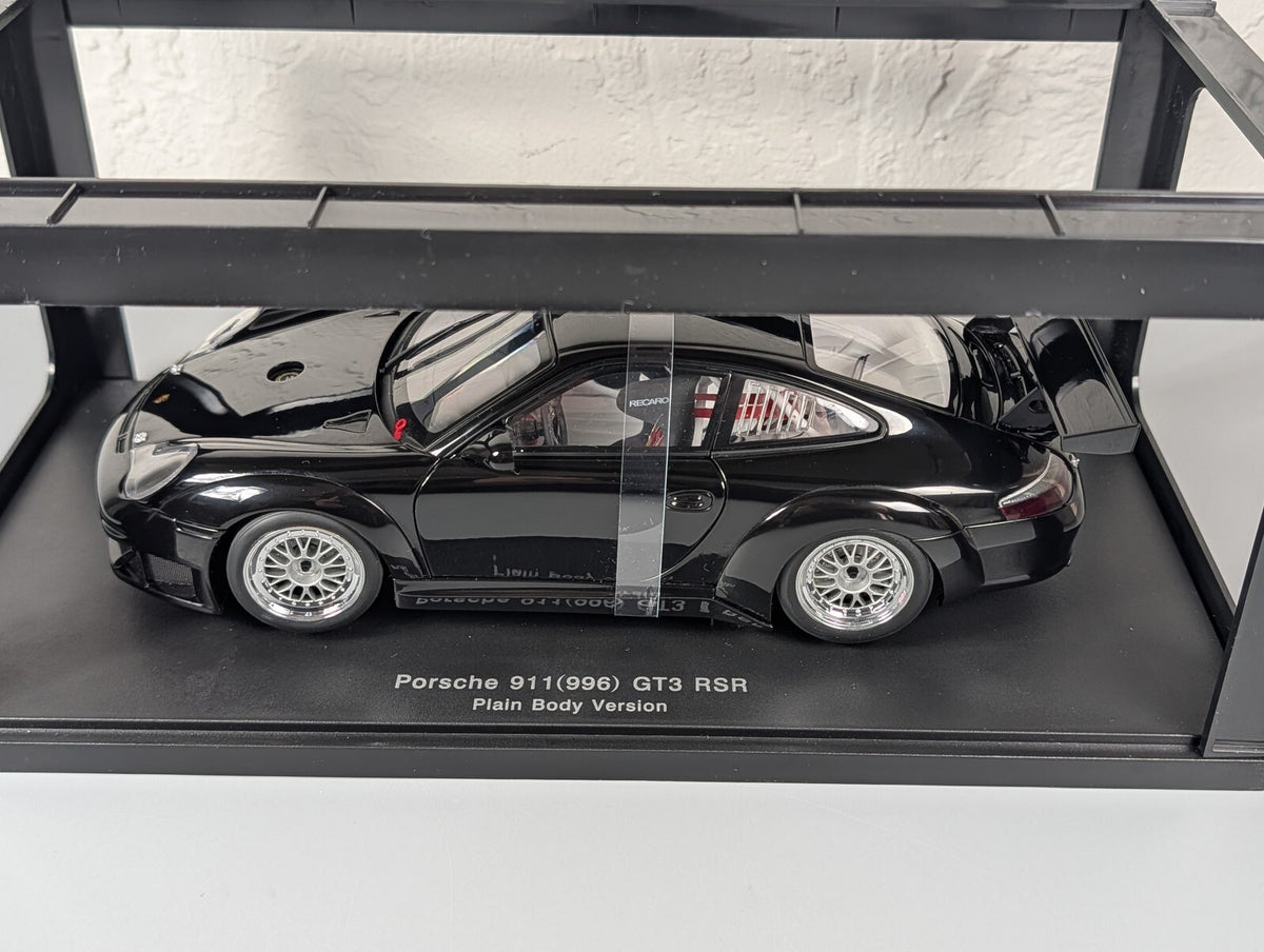 AutoArt 1:18 Porsche 911 996 GT3 RSR Plain Body Version Black Diecast Car
