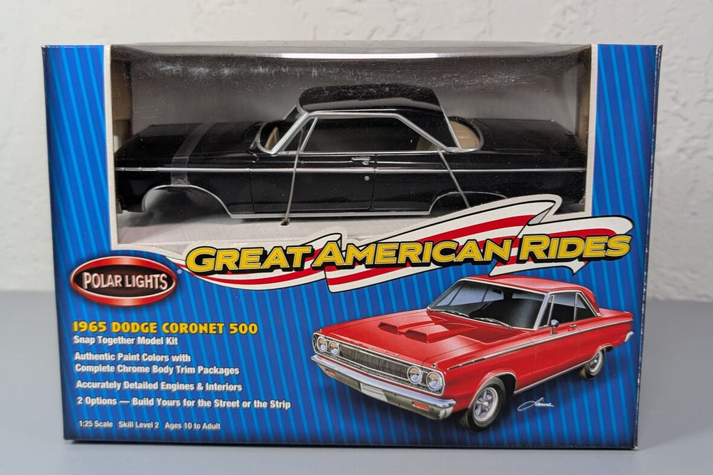 Polar Lights 1965 Dodge Coronet 500 Black 1:25 Snap Kit Great American Rides