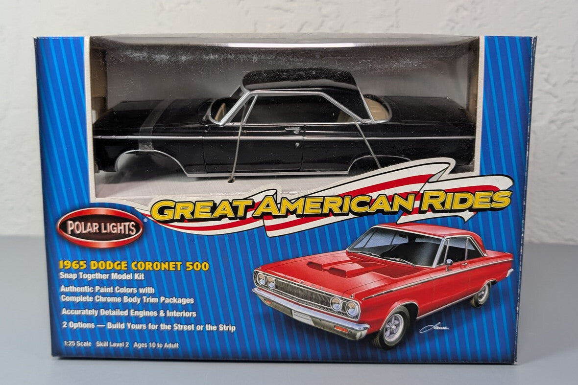 Polar Lights 1965 Dodge Coronet 500 Black 1:25 Snap Kit Great American Rides