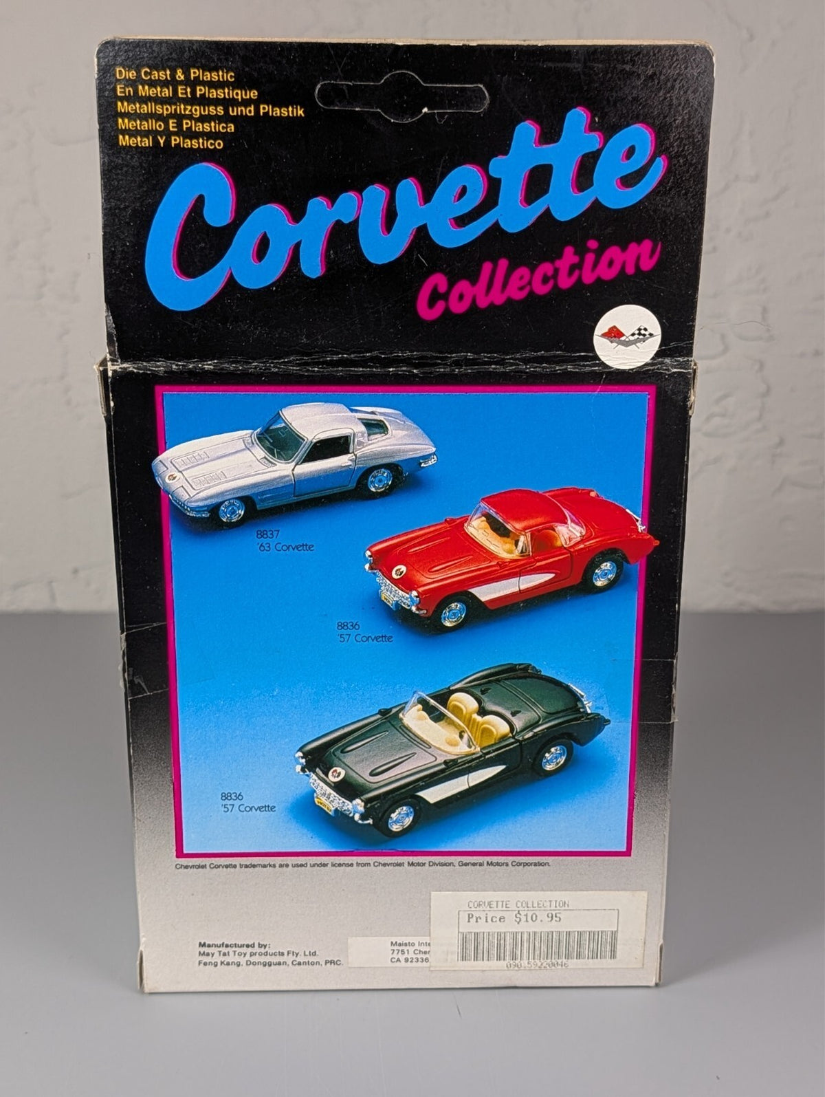 MC Toy Corvette Collection 3-Pack 1957 1963 Sting Ray Diecast Sealed NIB 1:40