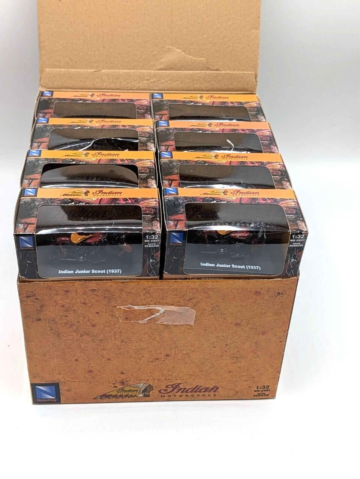 Lot of 12 New Ray 1:32 Display Scout Set Assorted Indian Models Motorcycle 6067