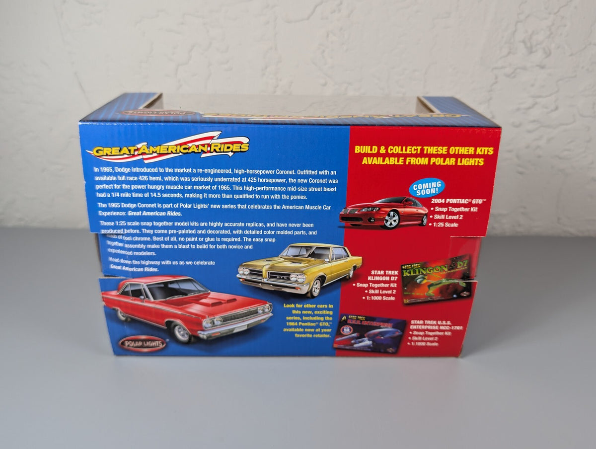 Polar Lights 1965 Dodge Coronet 500 1:25 Snap Model Kit Great American Rides NIB