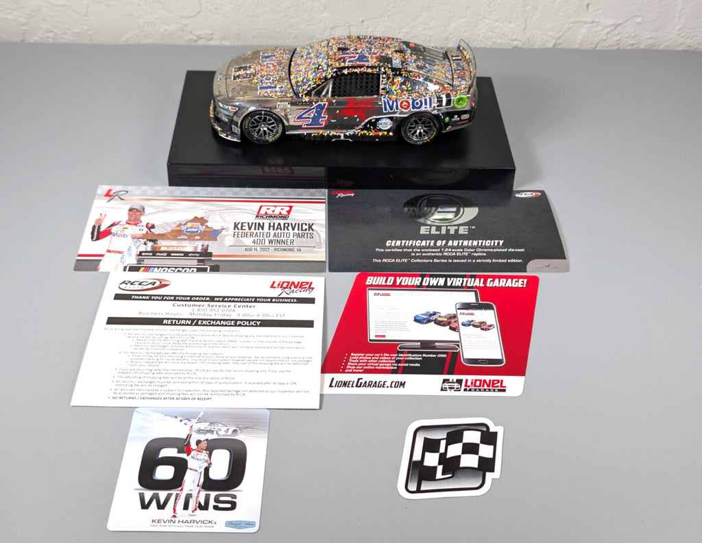 Kevin Harvick #4 Mobil 1 Richmond Win 2022 Mustang Elite Chrome 1:24 DIN 27/57