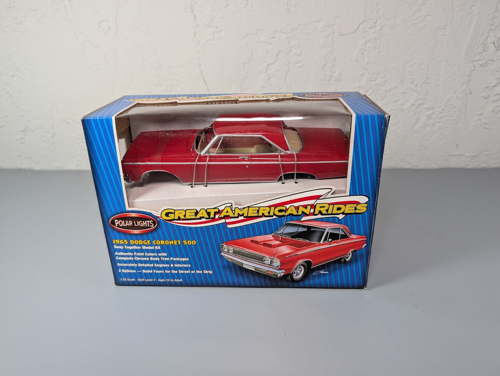 Polar Lights 1965 Dodge Coronet 500 Red 1:25 Snap Kit Great American Rides