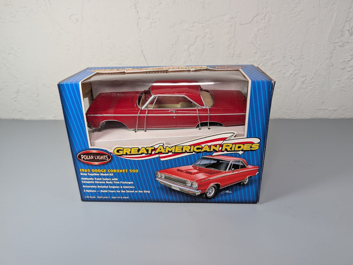 Polar Lights 1965 Dodge Coronet 500 Red 1:25 Snap Kit Great American Rides