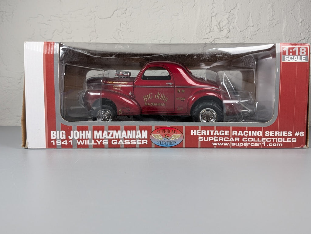 Supercar Collectibles Big John Mazmanian 1941 Willys Gasser 1:18 Diecast NHRA