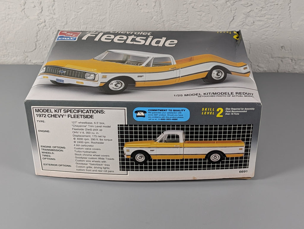 AMT Ertl 1972 Chevrolet Fleetside Pickup 1/25 Model Kit 6691 New Unbuilt
